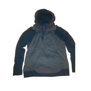 Champion hoodie Womens XL blue Duo Dry funnel neck fleece Sporty Athleisure